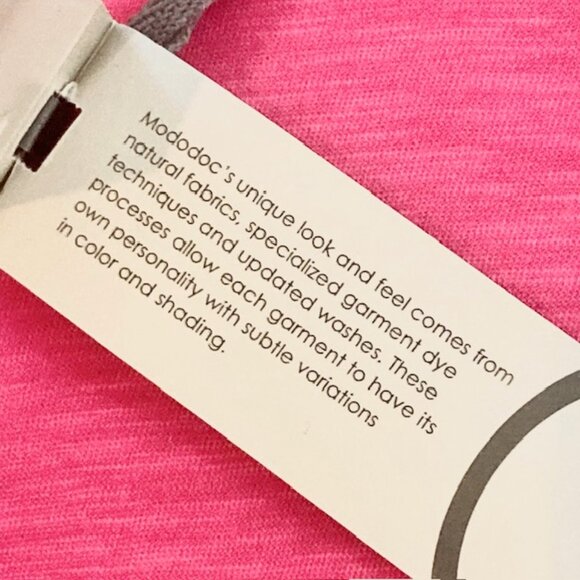 NWT $80 Mod O Doc Womens Small Pink Slub Jersey 3/4 Sleeve Tunic Flowy Tee Top - Picture 10 of 13